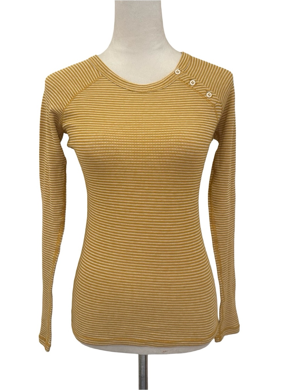 The North Face Mustard Striped Long-Sleeve Ribbed Top